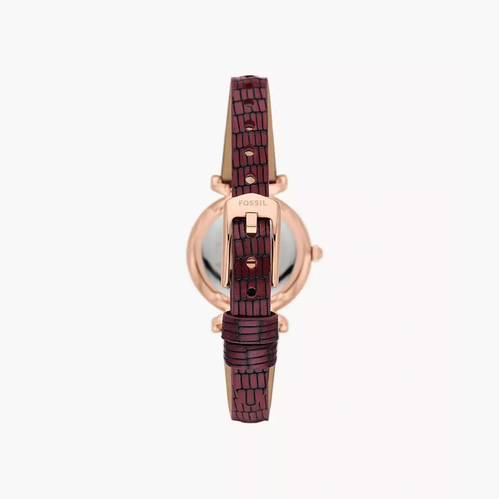 Fossil Carlie Three-Hand Red Lizard LiteHide™ Leather Watch
