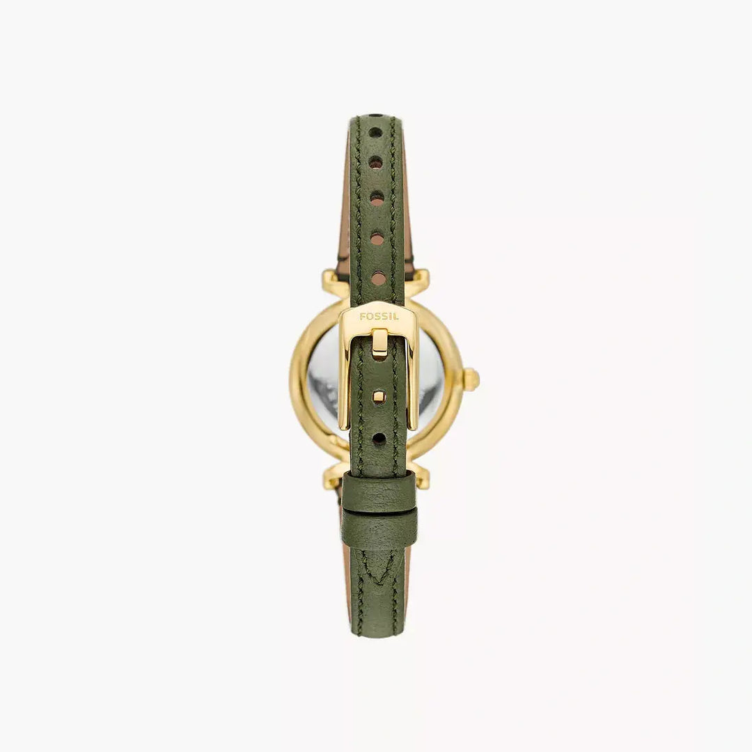 Fossil Carlie Three-Hand Green LiteHide™ Leather Watch