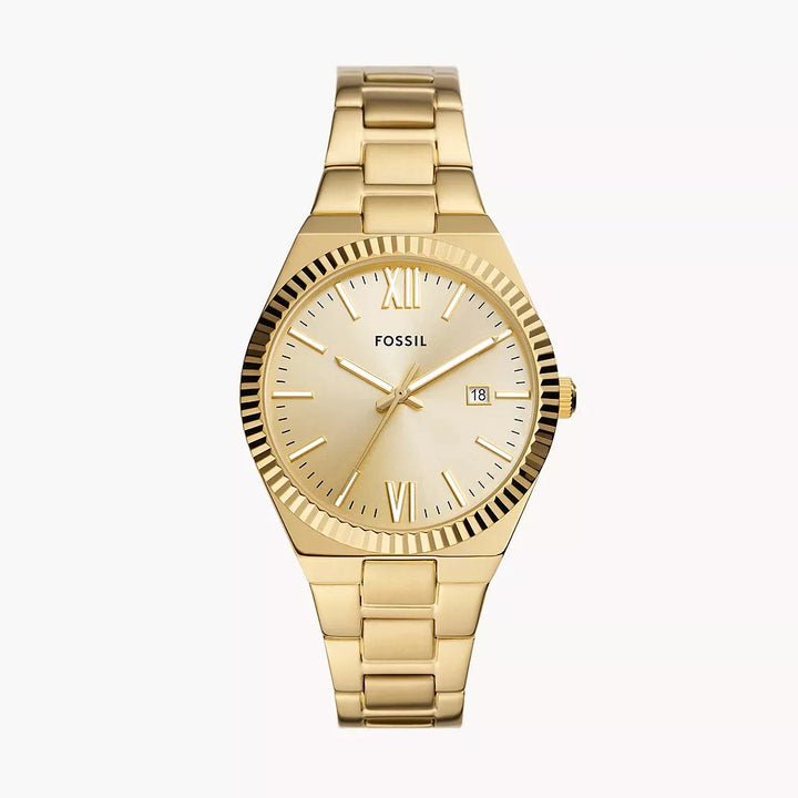 Scarlette Three-Hand Date Gold-Tone Stainless Steel Watch
