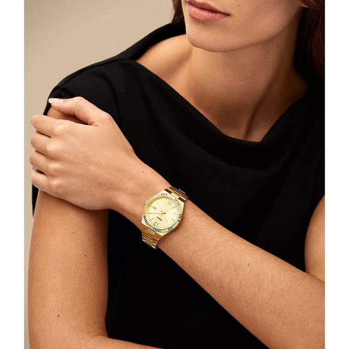 Scarlette Three-Hand Date Gold-Tone Stainless Steel Watch