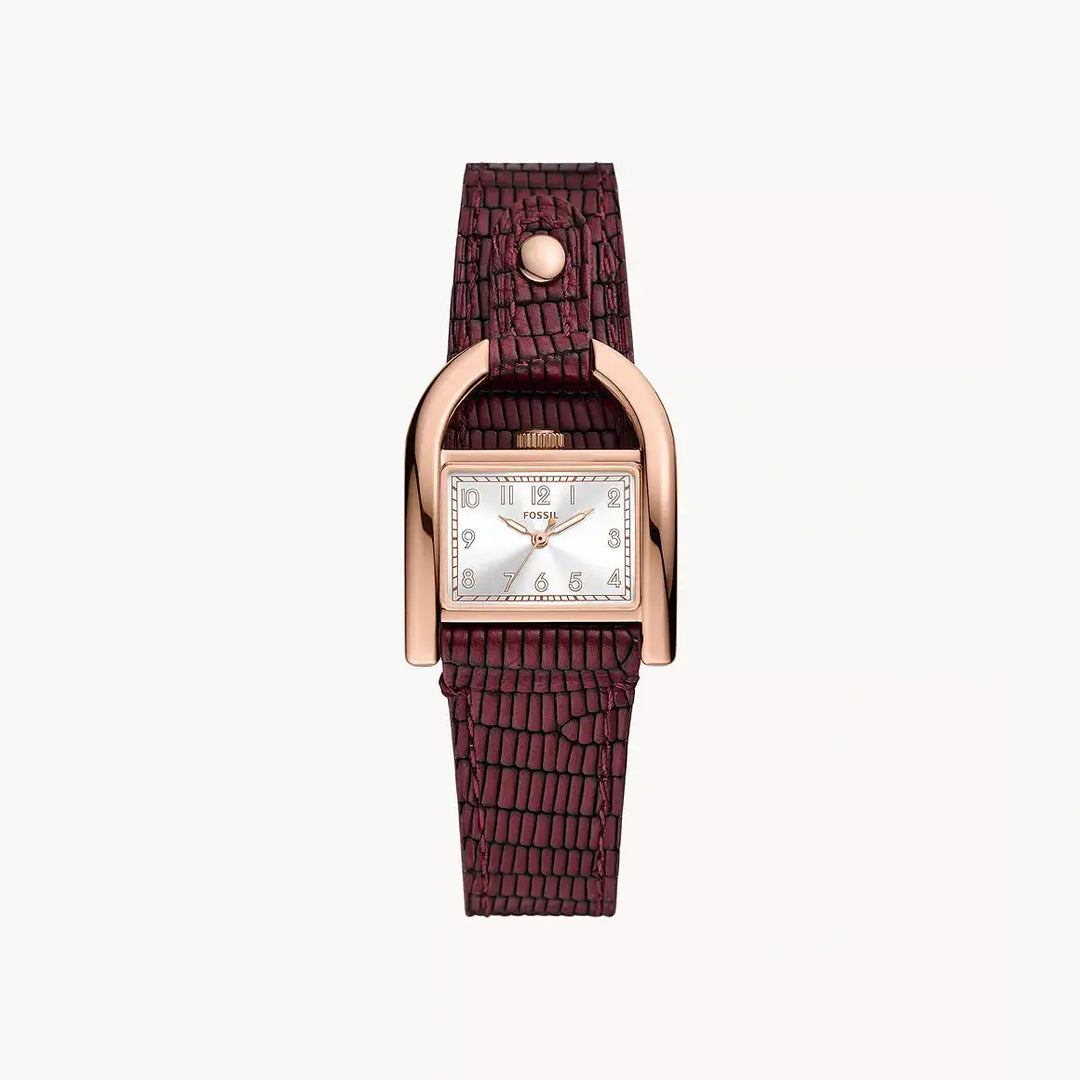 Fossil Harwell Three-Hand Red Lizard LiteHide™ Leather Watch
