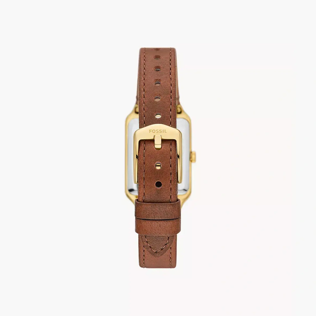 Fossil Raquel Three-Hand Date Medium Brown LiteHide™ Leather Watch