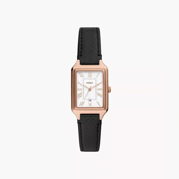 Fossil Raquel Three-Hand Date Black LiteHide™ Leather Watch