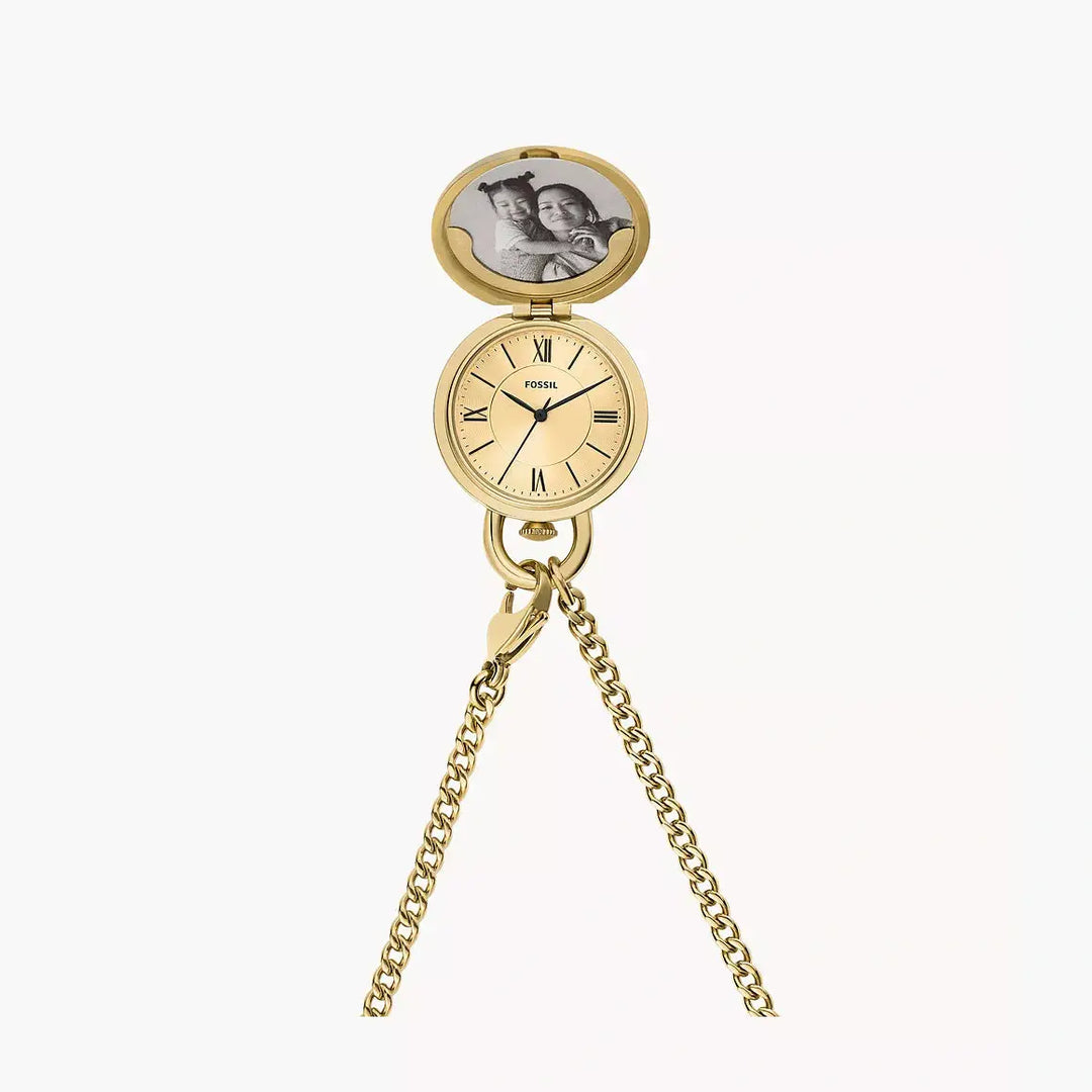 Fossil Jacqueline Three-Hand Gold-Tone Stainless Steel Watch Locket