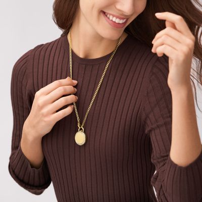 Fossil Jacqueline Three-Hand Gold-Tone Stainless Steel Watch Locket