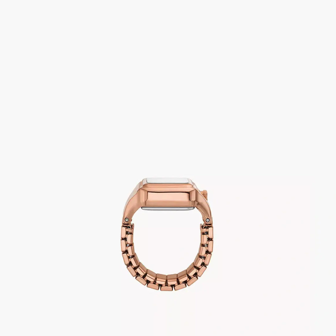 Fossil Raquel Watch Ring Two-Hand Rose Gold-Tone Stainless Steel