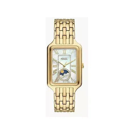 Raquel Sun Moon Multifunction Gold-Tone Stainless Steel Watch
