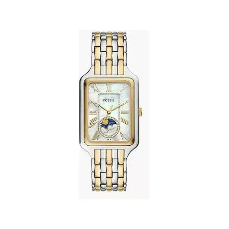 Raquel Sun Moon Multifunction Two-Tone Stainless Steel Watch