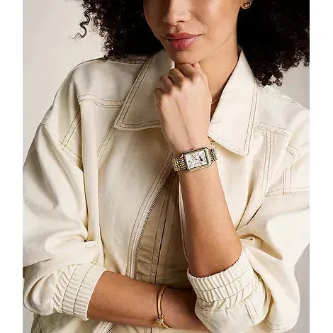 Raquel Sun Moon Multifunction Two-Tone Stainless Steel Watch