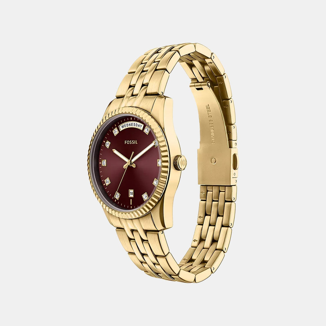 Fossil ES5514 Red Dial Women&