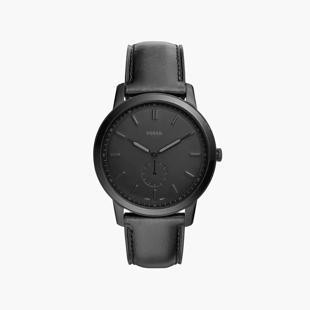 Fossil The Minimalist Two Hand Black Leather Watch The Watch Factory