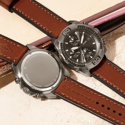 Fossil Bronson Chronograph Brown LiteHide™ Leather Watch