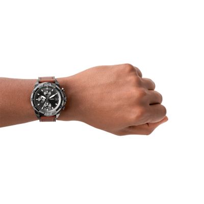 Fossil Bronson Chronograph Brown LiteHide™ Leather Watch