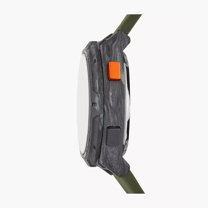 Fossil Everett Carbon Solar-Powered Digital Olive Silicone Watch