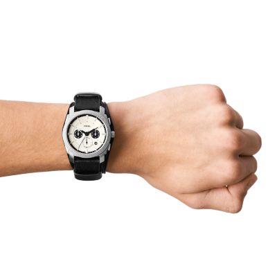 Fossil Machine Chronograph Black LiteHide™ Leather Watch