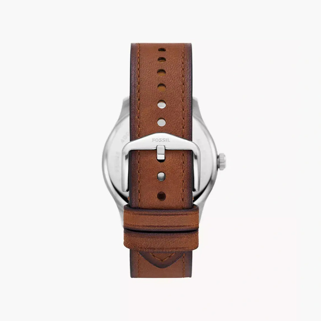 Fossil Dayliner Three-Hand Teak Leather Watch