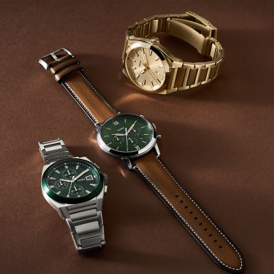 Fossil Everett Three-Hand Date Gold-Tone Stainless Steel Watch