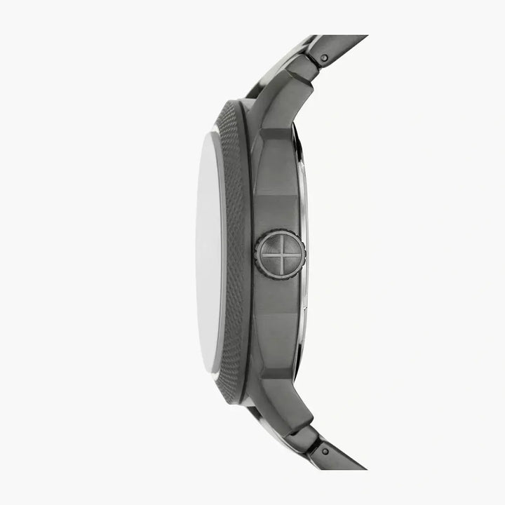 Fossil Machine Three-Hand Date Smoke Stainless Steel Watch