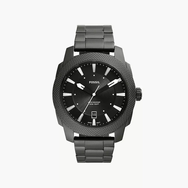 Fossil Machine Three-Hand Date Smoke Stainless Steel Watch