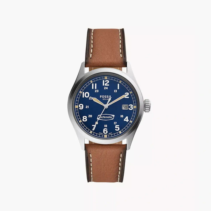 Fossil Defender Solar-Powered Luggage LiteHide™ Leather Watch