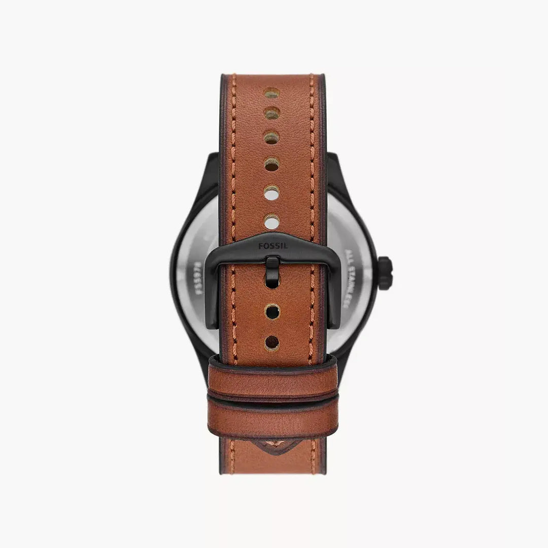Fossil Defender Solar-Powered Luggage Leather Watch