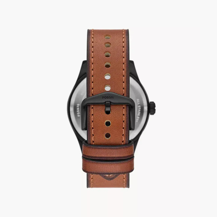 Fossil Defender Solar-Powered Luggage Leather Watch