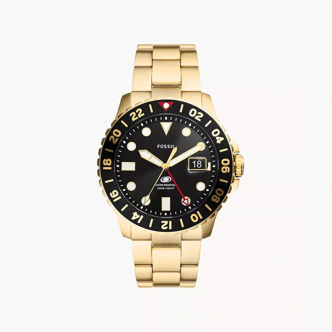 Fossil Fossil Blue GMT Gold-Tone Stainless Steel Watch