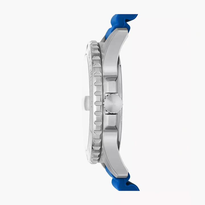 Fossil Fossil Blue Dive Three-Hand Date Blue Silicone Watch