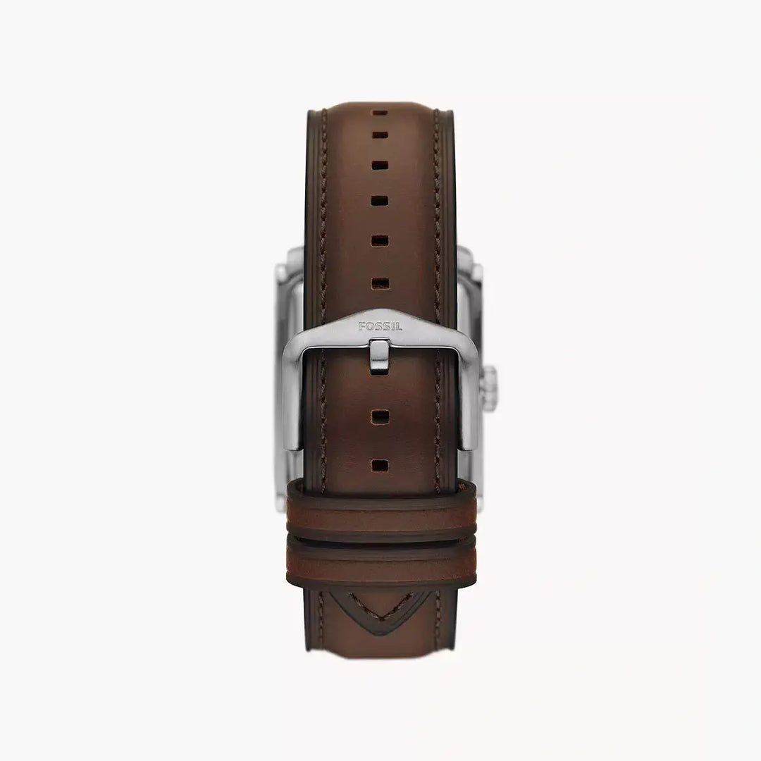 Fossil Carraway Three-Hand Brown Leather Watch