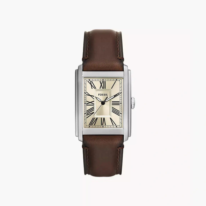 Fossil Carraway Three-Hand Brown Leather Watch