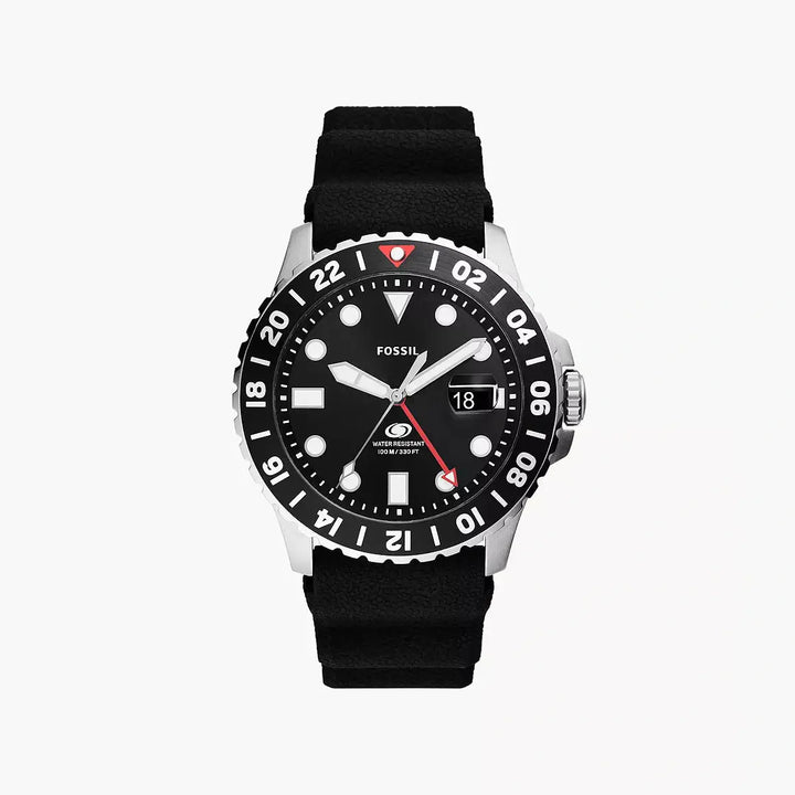 Fossil Fossil Blue GMT Black Silicone Watch
