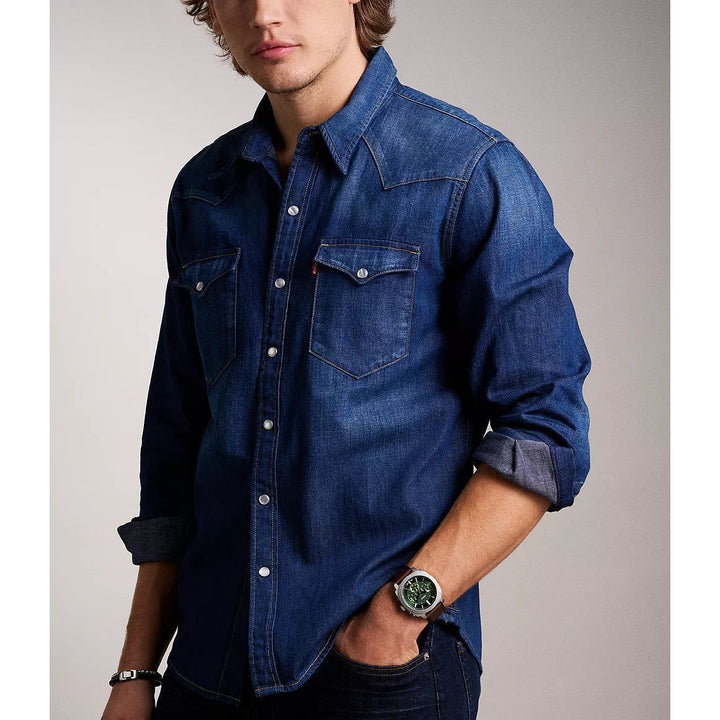 Fossil Machine Chronograph Brown Leather Watch FS6100