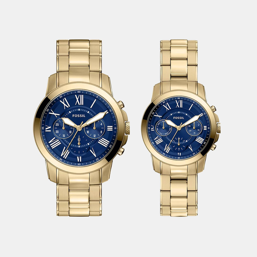 Fossil FS6200SET Blue Dial Couple Watch