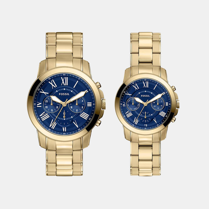 Fossil FS6200SET Blue Dial Couple Watch