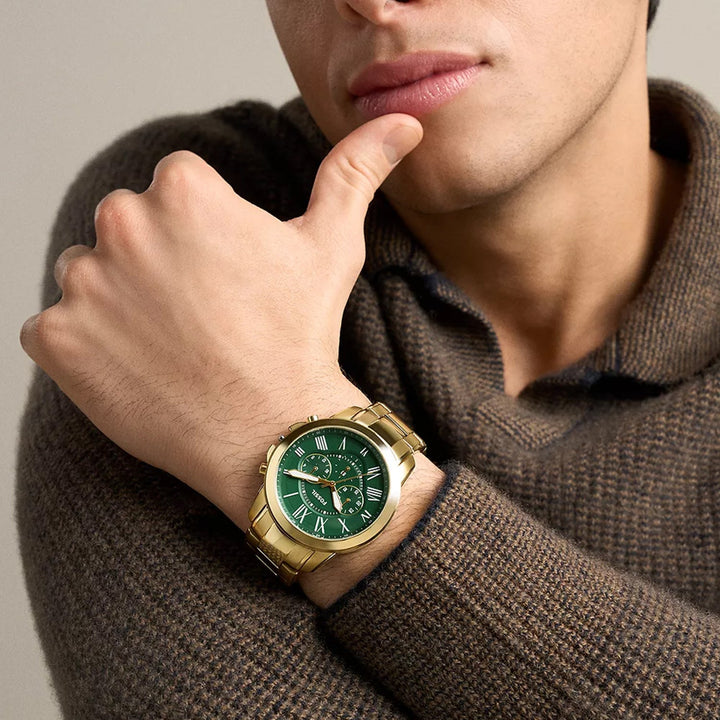 Fossil FS6201SET Green Dial Couple Watch