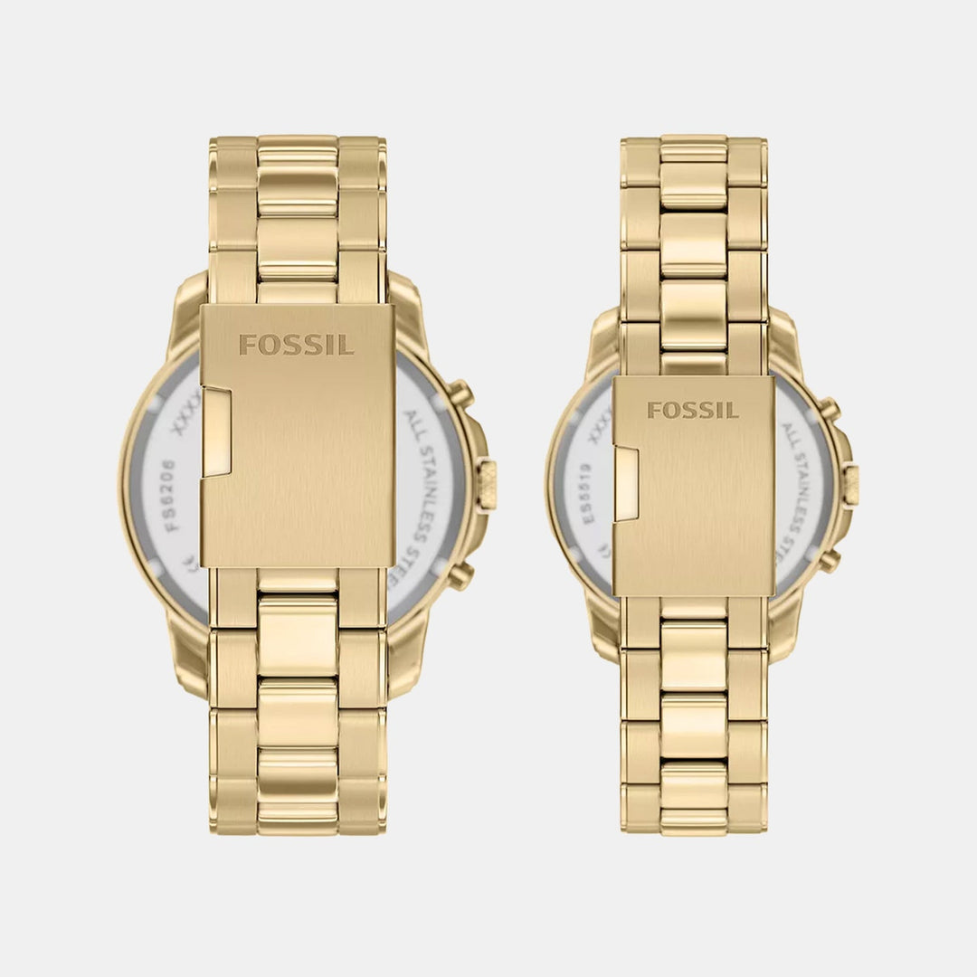 Fossil FS6201SET Green Dial Couple Watch