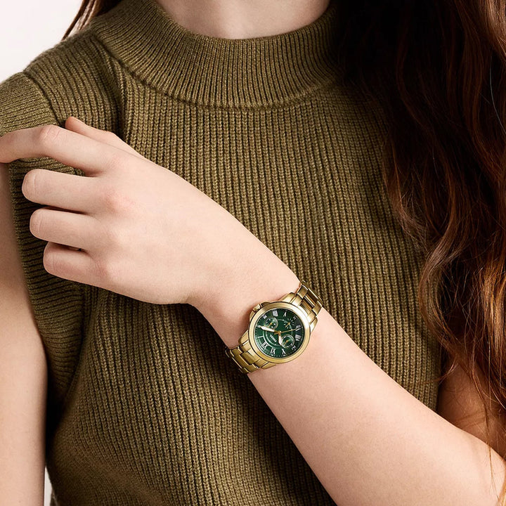Fossil FS6201SET Green Dial Couple Watch