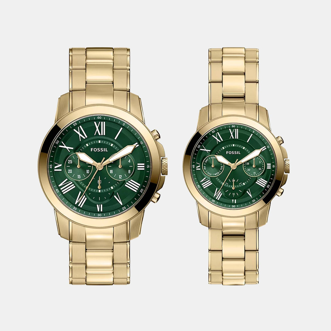 Fossil FS6201SET Green Dial Couple Watch
