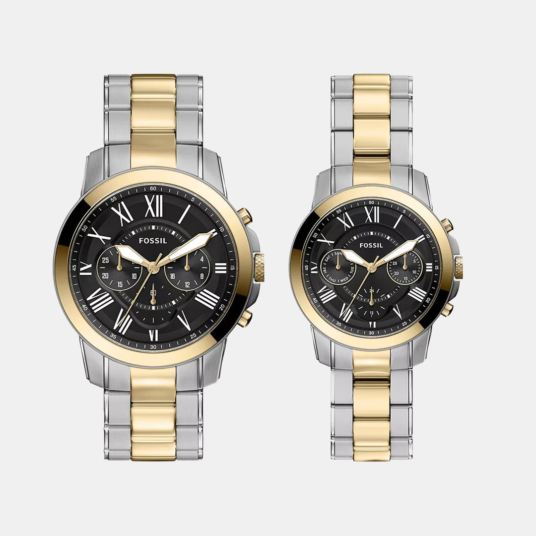 Fossil FS6202SET Black Dial Couple Watch