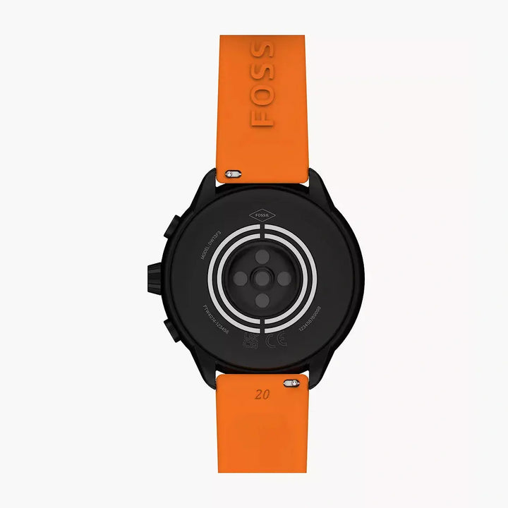 Fossil Gen 6 Wellness Edition Smartwatch Orange Silicone And Interchangeable Strap And Bumper Set