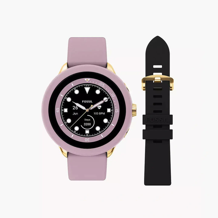 Fossil Gen 6 Wellness Edition Smartwatch Lilac Silicone And Interchangeable Strap And Bumper Set