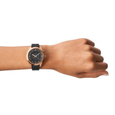 Fossil Stella Gen 6 Hybrid Smartwatch Black Leather