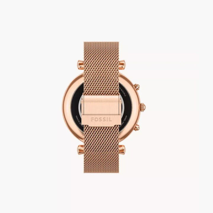 Fossil Carlie Gen 6 Hybrid Smartwatch Rose Gold-Tone Stainless Steel Mesh