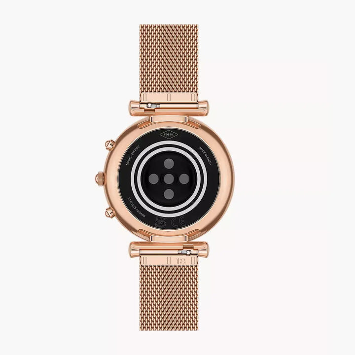 Fossil Carlie Gen 6 Hybrid Smartwatch Rose Gold-Tone Stainless Steel Mesh