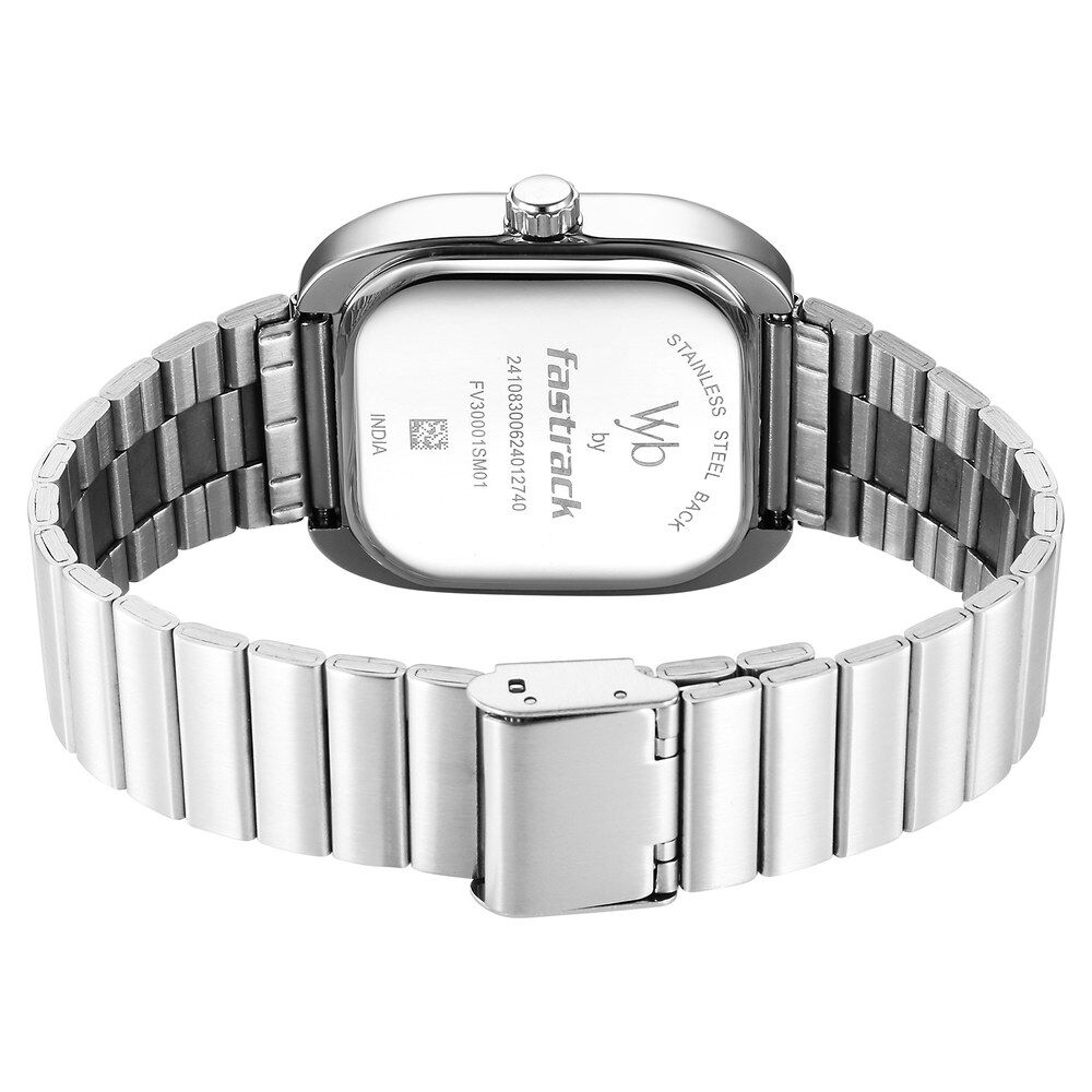 Fastrack Vyb Maverick Quartz Analog Blue Dial Silver Metal Strap Watch For Guys FV30001SM01W