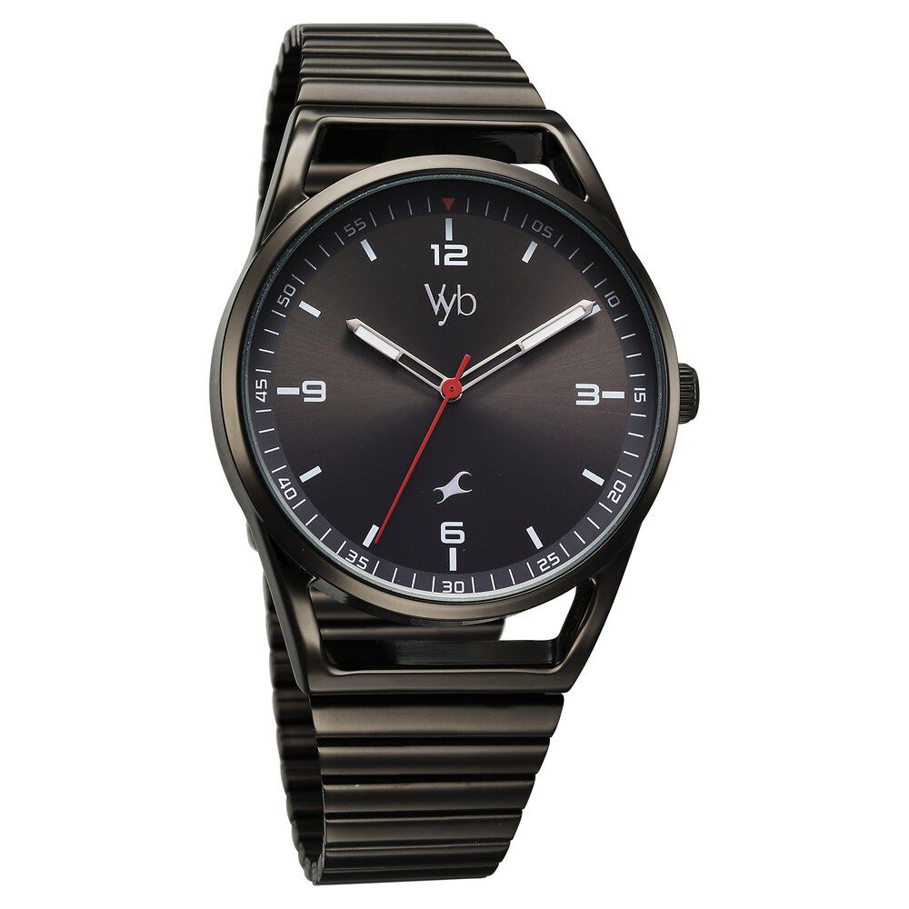 Fastrack Vyb Horizon Quartz Analog Grey Dial Grey Metal Strap Watch For Guys FV30006QM01W