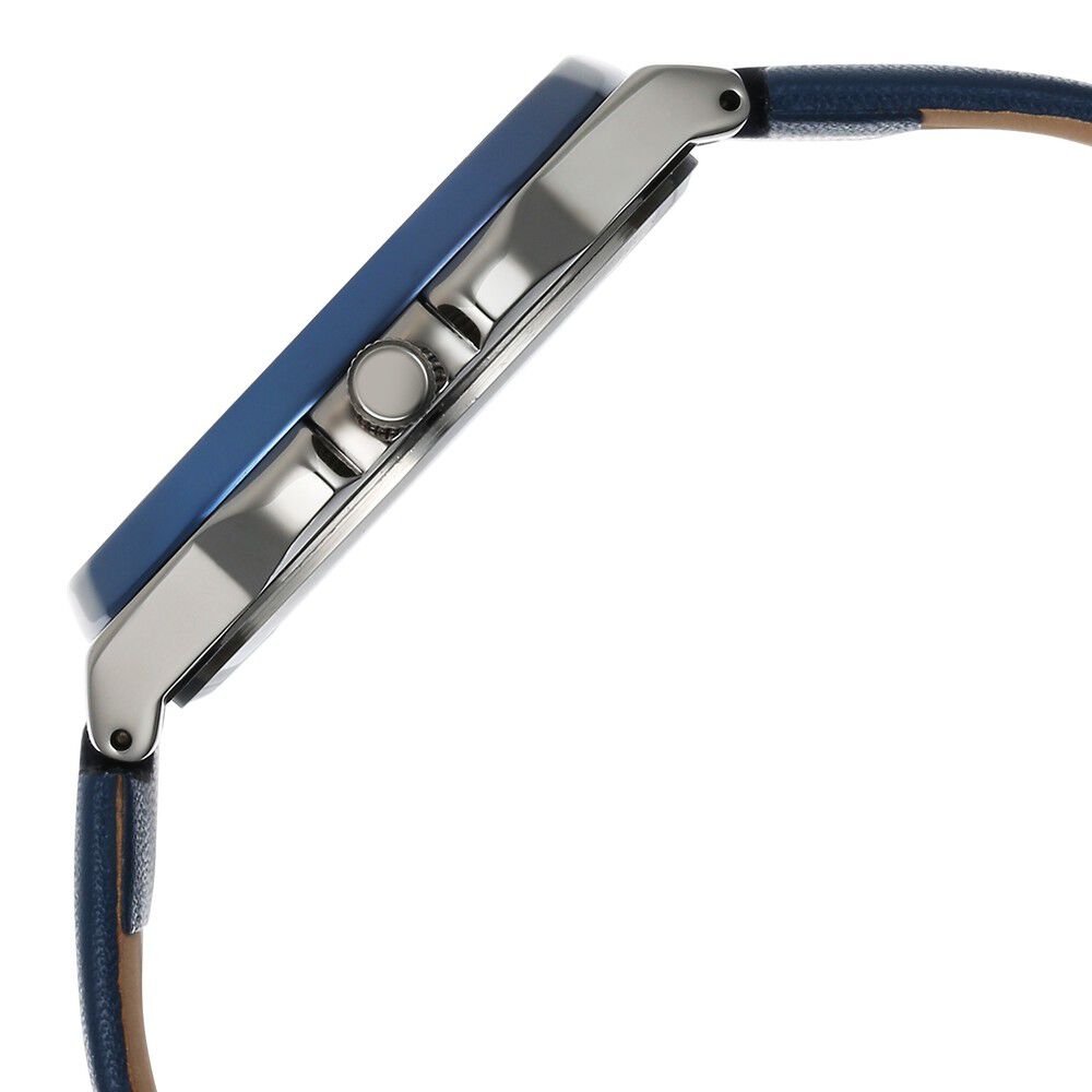 Fastrack Vyb Drift Quartz Analog Grey Dial Blue Color Leather Strap Watch For Guys FV30011KL01W