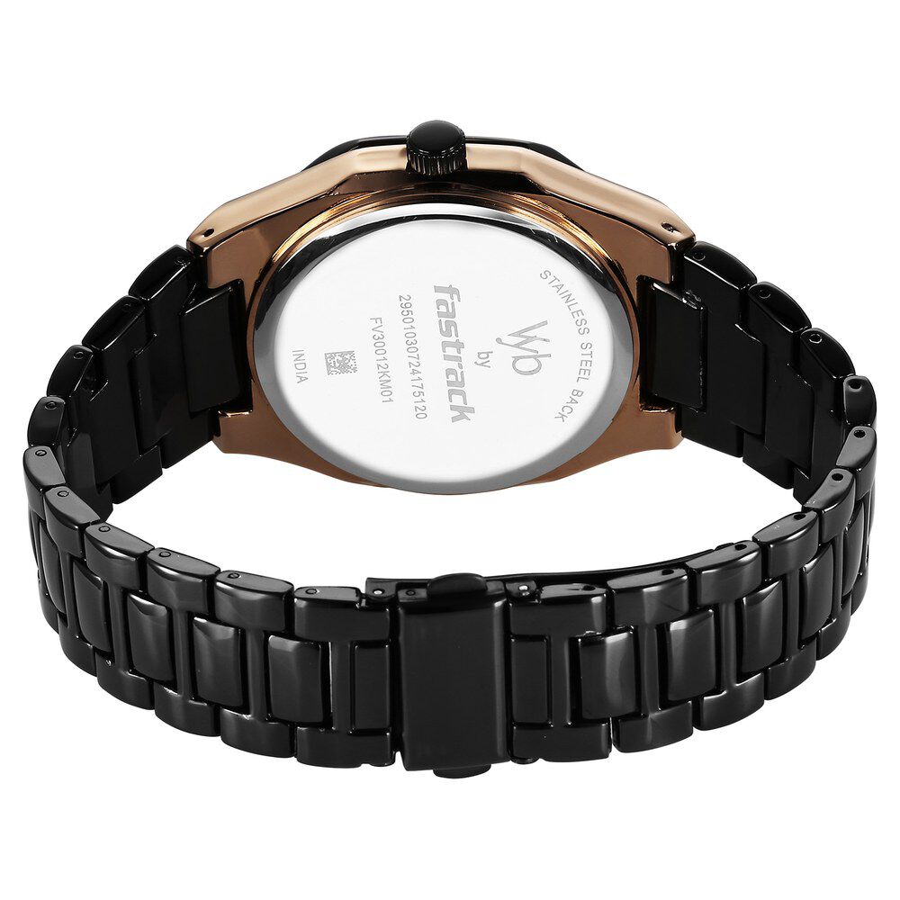 Fastrack Vyb Limitless Quartz Analog Black Dial Black Color Metal