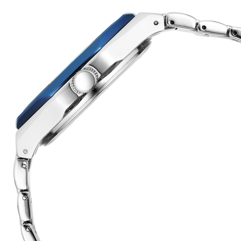 Fastrack Vyb Limitless Quartz Analog Blue Dial Silver Color Metal Strap Watch For Guys FV30012KM02W