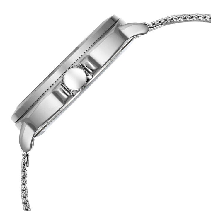 Fastrack Vyb Pioneer Quartz Analog Silver Dial Silver Metal Strap Watch For Guys FV30014SM01W